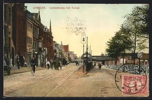 AK Utrecht, Leidscheweg met Tunnel, Strassenpartie