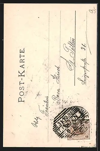 AK Prosit Neujahr, Schornsteinfeger mit Ferkeln und Klee