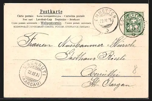 AK Drei Osterengel in weissen Kleidern Arm in Arm, Fröhliche Ostern