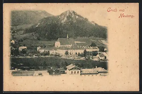 AK Neuberg, Ortspartie mit Bergen