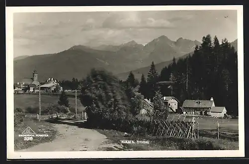 AK Kulm b. Ramsau, Ortspartie mit Bergen