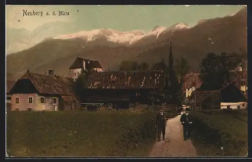 AK Neuberg a. d. Mürz, Ortspartie mit Feldweg