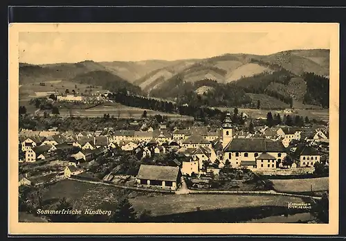 AK Kindberg, Teilansicht mit Kirche