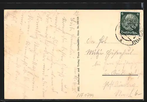 AK Kindberg, Teilansicht mit Kirche