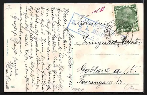 AK Mürzhofen, Teilansicht mit Strassenpartie