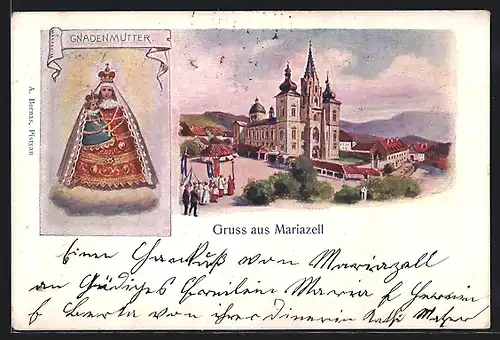 Künstler-AK Mariazell, Kirche, Gnadenbild