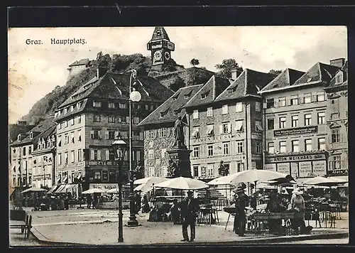 AK Graz, Markttag auf dem Hauptplatz