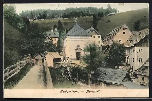 AK Mariazell-Heiligenbrunn, Teilansicht mit Gasthaus