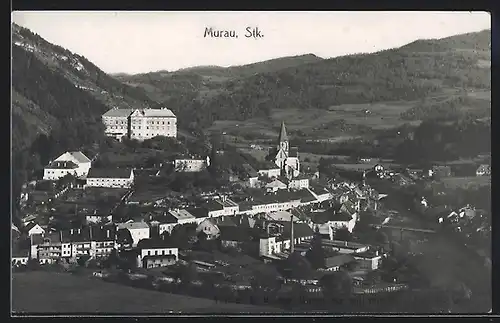 AK Murau, Ortsansicht mit Kirche