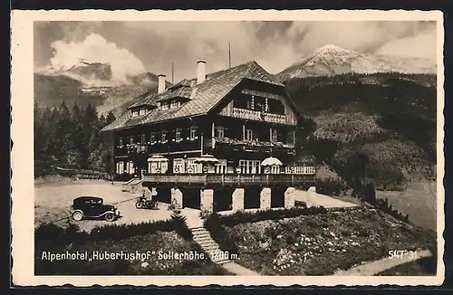 AK Veitsch, Sollerhöhe am Troiseck, Alpenhotel Hubertushof mit Umgebung und Bergblick