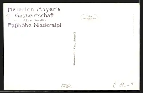 AK Niederalpl, Heinrich Mayers Gastwirtschaft mit Umgebung