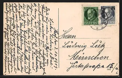 AK Hof i. B., Partie an der Saale