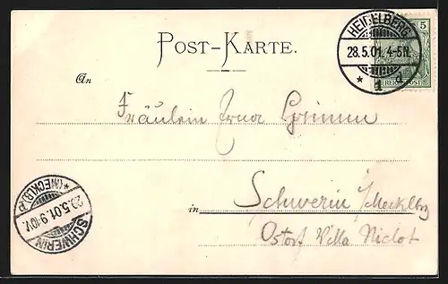 Mondschein-AK Heidelberg, Schlossaltan bei Vollmond