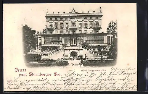 AK Starnberg, Blick auf Hotel Rottmannshöhe