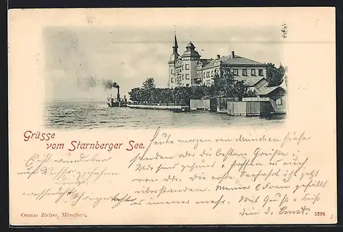 AK Starnberg, Dampfer auf dem Starnberger See