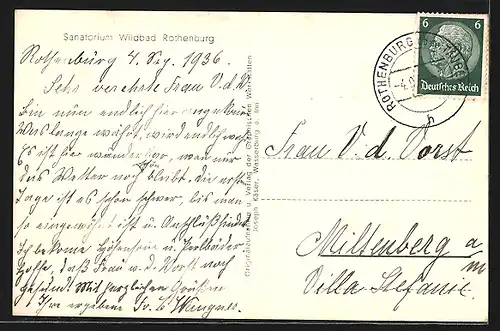 AK Bad Rothenburg, Blick auf das Sanatorium