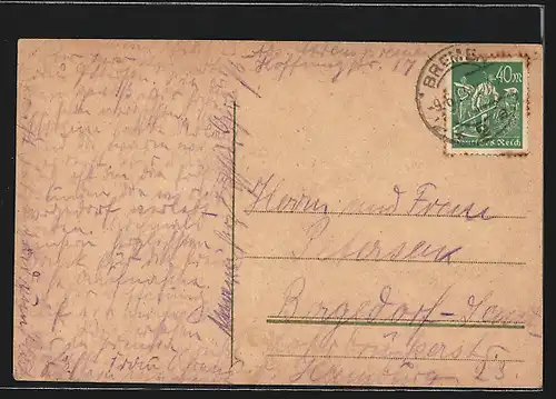 AK Bremen, Marktplatz mit Roland und Rathaussäulengang