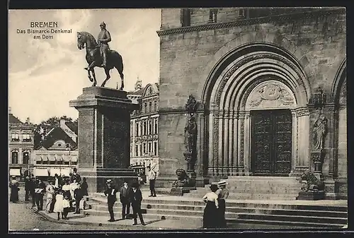 AK Bremen, Das Bismarck-Denkmal am Dom