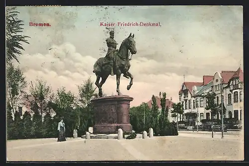 AK Bremen, Kaiser-Friedrich-Denkmal
