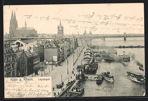 AK Köln a. Rhein, Leystapel, Promenade