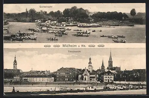 AK Mülheim a. Rh., Totalansicht, Gottestracht