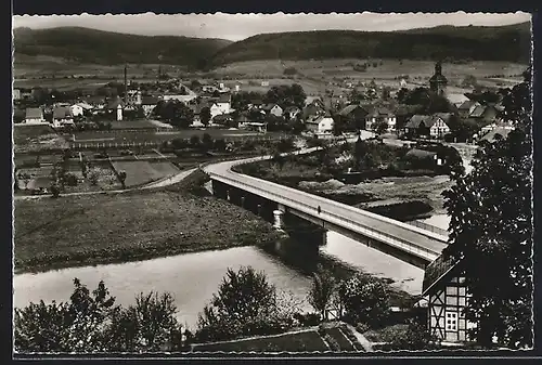 AK Hedemünden /Werra, Blick auf die Werrabrücke