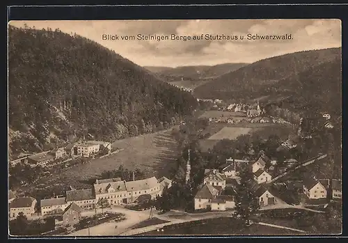 AK Stutzhaus, Blick vom Steinigen Berge auf Stutzhaus und Schwarzwald