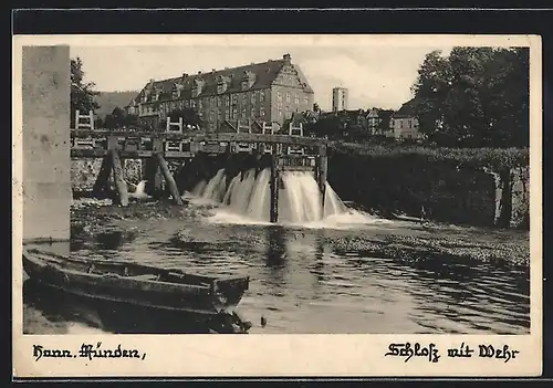 AK Hann.-Münden, Schloss mit Wehr