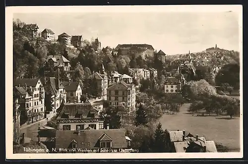 AK Tübingen a. N., Blick von Westen auf Schloss und Österberg