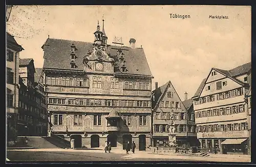 AK Tübingen, Blick über den Marktplatz