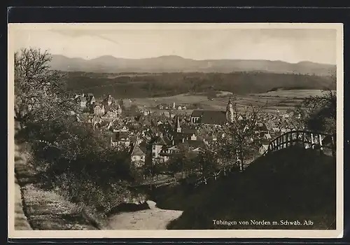 AK Tübingen, Tübingen von Norden mit Schwäb. Alb