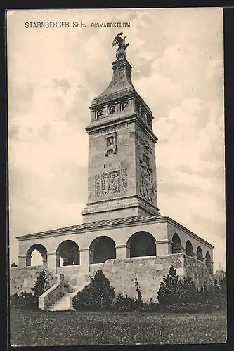 AK Starnberg, Bismarckdenkmal am Starnberger See
