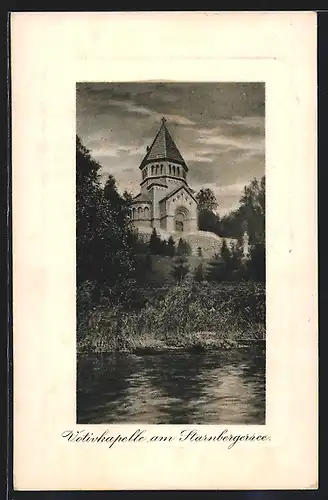 AK Starnberg, Starnberger See, Votivkapelle König Ludwig II.