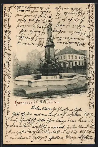 AK Hannover, Am Gänseliesel-Brunnen