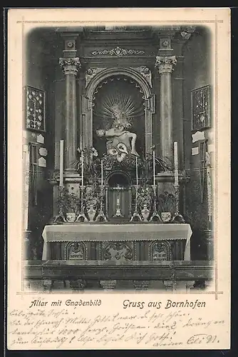 AK Bornhofen, Altar mit Gnadenbild