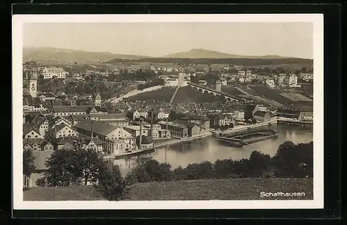 AK Schaffhausen, Stadtansicht aus der Vogelschau