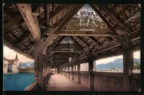 AK Luzern, Auf der Kapellbrücke