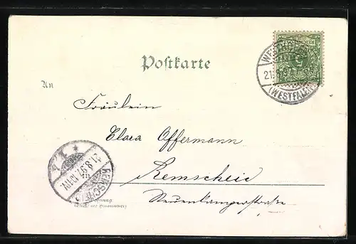 Lithographie Annaberg, Theater, Barbara Uttmann-Denkmal, Realgymnasium