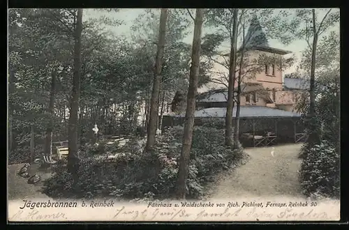 AK Jägersbronnen b. Reinbek, Gasthaus Fährhaus und Waldschenke von Rich. Pichinot
