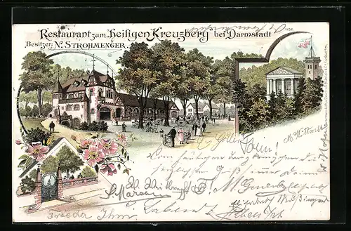 Lithographie Darmstadt, Restaurant zum Heiligen Kreuzberg