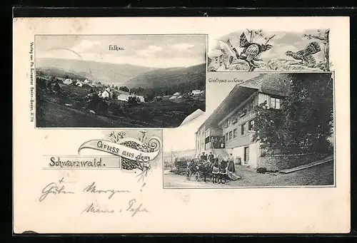 AK Falkau /Schwarzwald, Gasthaus zur Krone, Ortsansicht
