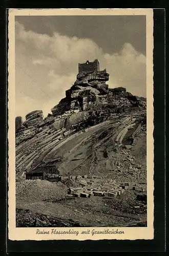 AK Flossenbürg, Ruine Flossenbürg mit Granitbrüchen