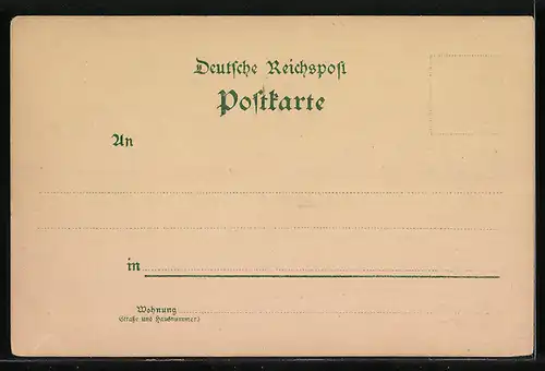 Lithographie Vegesack, Marktplatz, Spinnerei und Hafenhaus