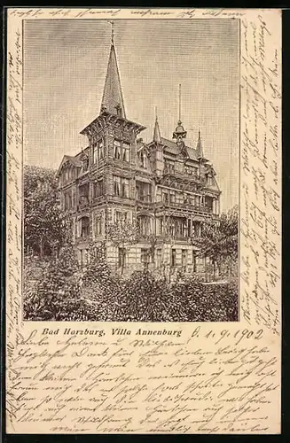 Lithographie Bad Harzburg, Hotel Villa Annenburg