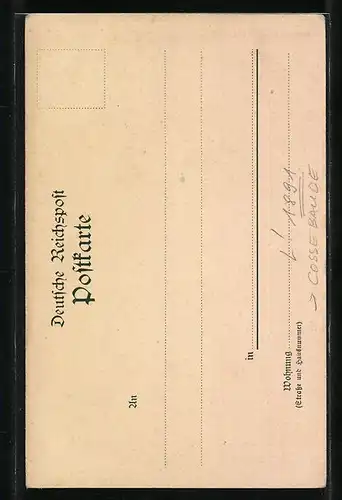 Lithographie Cossebaude, Restaurant auf der Albrechts-Höhe, 1491-1891