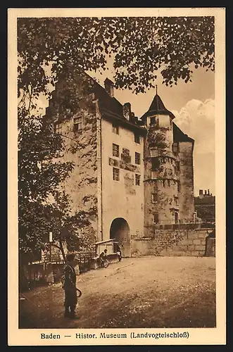 AK Baden, Historisches Museum Landvogteischloss, Neujahrsgruss