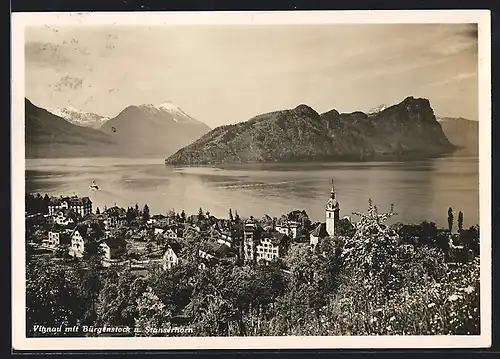 AK Vitznau, Teilansicht mit Bürgenstock und Stanserhorn