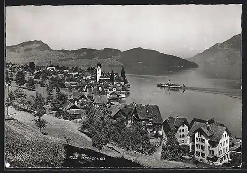 AK Beckenried, Teilansicht mit Kirche