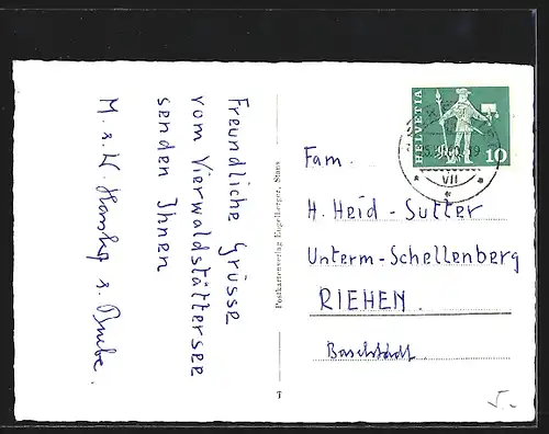 AK Beckenried, Teilansicht mit Kirche