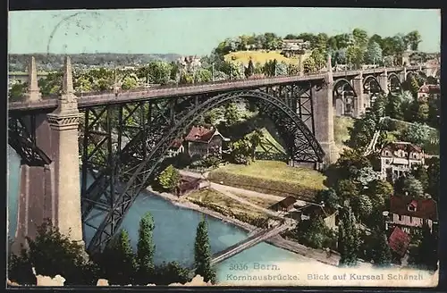 AK Bern, Kornhausbrücke, Blick auf Kursaal Schänzli